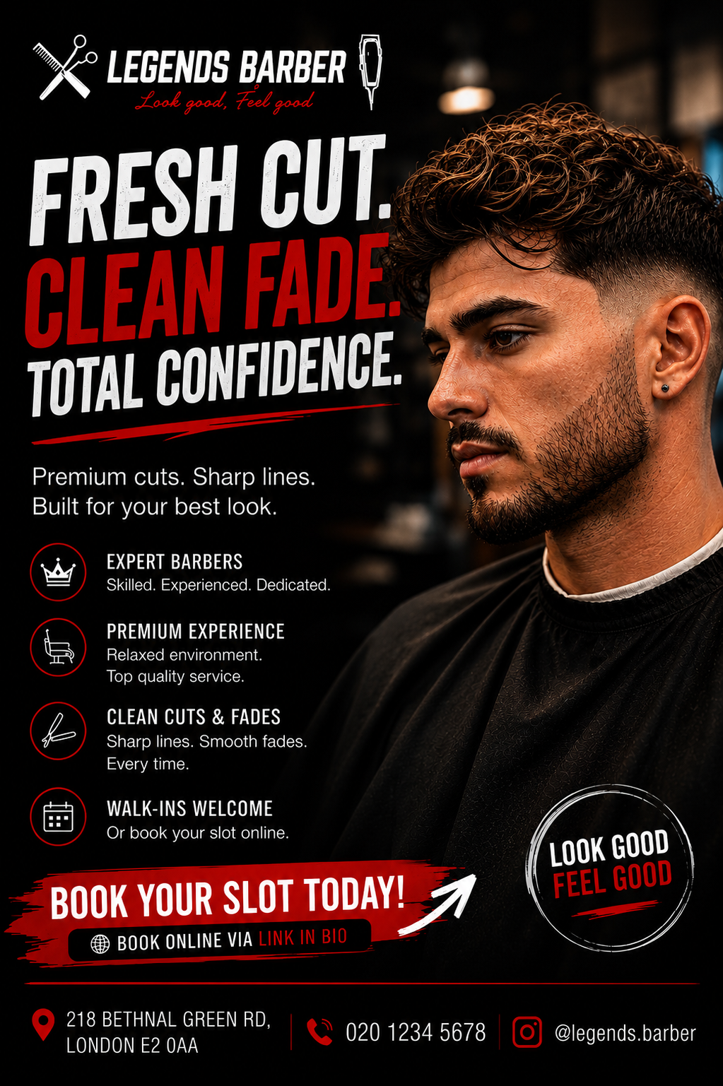 Legends Barbers promotional poster